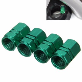 4 PCS Aluminum Car Wheel Tire Valve Cap Green Tyre Valve Air Stem Caps Cover Universal Car Styling Tire Accessories