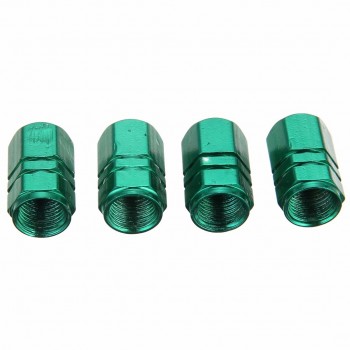 4 PCS Aluminum Car Wheel Tire Valve Cap Green Tyre Valve Air Stem Caps Cover Universal Car Styling Tire Accessories