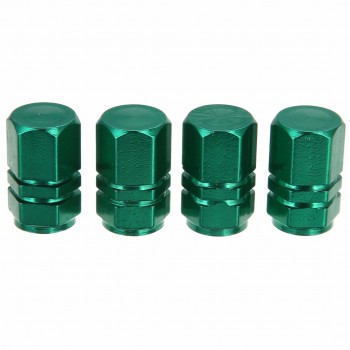 4 PCS Aluminum Car Wheel Tire Valve Cap Green Tyre Valve Air Stem Caps Cover Universal Car Styling Tire Accessories