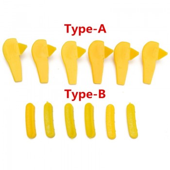 12pcs Yellow Tyre Tire Changer Mount Demount Head Duckhead Insert Rim Protector Nylon Plastic 4.2cm x 1cm x 0.7cm