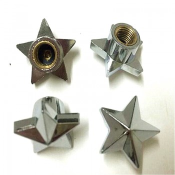 Universal Gold Sliver Five Star Tire Air Valve Stem Cap Wheel Rim Cover For Car Truck Motorcycle Bike 1.3*1.3*1.3CM 4pcs/lot