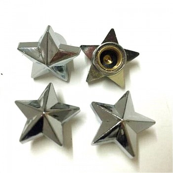 Universal Gold Sliver Five Star Tire Air Valve Stem Cap Wheel Rim Cover For Car Truck Motorcycle Bike 1.3*1.3*1.3CM 4pcs/lot