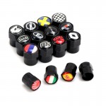 4pcs Car Badge Tire Valve Cap Tyre Dust Cap For opel lada seat leon haval saab skoda vw toyota lifan mazda dacia car accesorios
