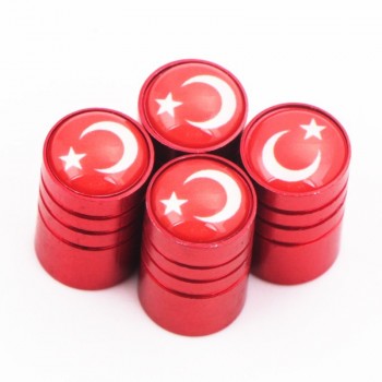 Auto Wheel Tire Valves Tyre Stem Air Caps Turkey national flag Emblem Case For Seat Mazda audi Car-Styling Car Accessories 4pcs