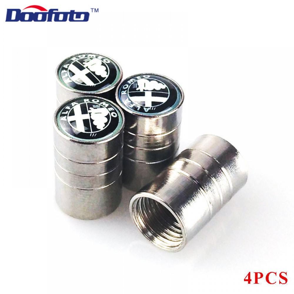Doofoto Car Styling Auto Wheel Tire Valve Tyre Air Carbon Black Cap Case For Alfa Romeo 159 147 156 Car-Styling Accessories 4pcs