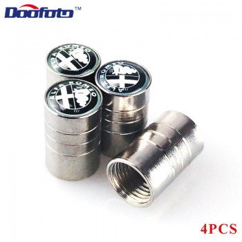 Doofoto Car Styling Auto Wheel Tire Valve Tyre Air Carbon Black Cap Case For Alfa Romeo 159 147 156 Car-Styling Accessories 4pcs