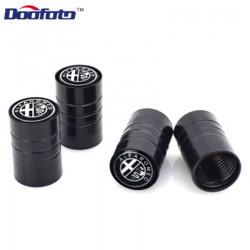 Doofoto Car Styling Auto Wheel Tire Valve Tyre Air Carbon Black Cap Case For Alfa Romeo 159 147 156 Car-Styling Accessories 4pcs