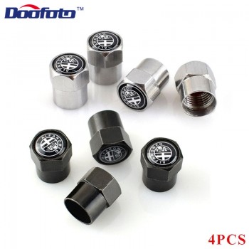 Doofoto Car Styling Auto Wheel Tire Valve Tyre Air Carbon Black Cap Case For Alfa Romeo 159 147 156 Car-Styling Accessories 4pcs