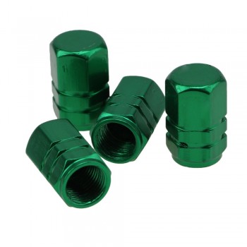 POSSBAY Green Aluminum Car Wheel Tire Valves Tyre Stem Air Caps Airtight Cover for VW Peugeot Honda Toyota Wheel Valve Cap