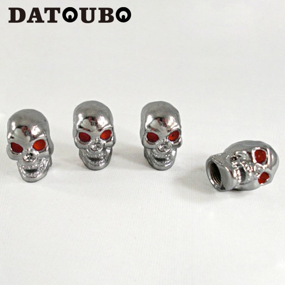 DATOUBO 16pcs brass metal gold skull design car tire valve stems cap,tyre air valve cap,car Auto parts accessory,for wheel rims