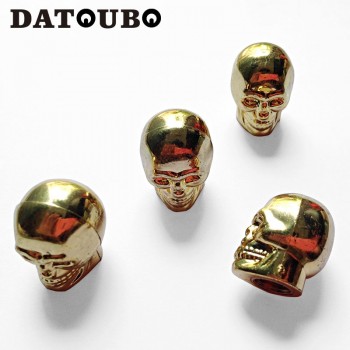 DATOUBO 16pcs brass metal gold skull design car tire valve stems cap,tyre air valve cap,car Auto parts accessory,for wheel rims