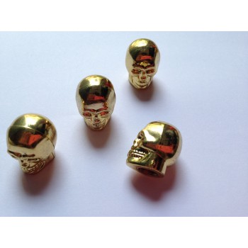 DATOUBO 16pcs brass metal gold skull design car tire valve stems cap,tyre air valve cap,car Auto parts accessory,for wheel rims