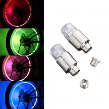 Bostar 2Pcs Super Bright Tire Valve Caps Lights Muiticolor Auto Motorcycle Bike Accessories Neon Strobe LED Tire Lamp  #281366
