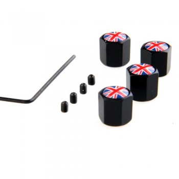 POSSBAY Anti-theft Black Car Wheel Tire Valves Air Caps Cover Russia UK US Italy France German Flag Motorcycle Wheel Tyre Covers