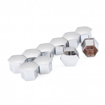 10Pcs Hexagonal Wheel Lug Nut Covers Bolts Covers Screw Protect Caps for Peugeot 307 308 408 206 207 C4L C5 (Silver)