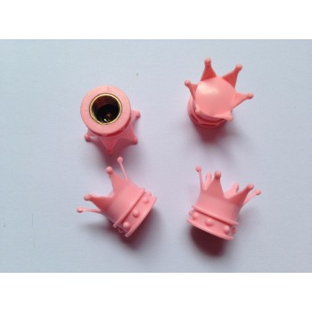 DATOUBO 16 pcs novelty Crown Design Car Tire Valve Caps,gold,chrome pink color crown car tyre valve stem cover,air dust cap.