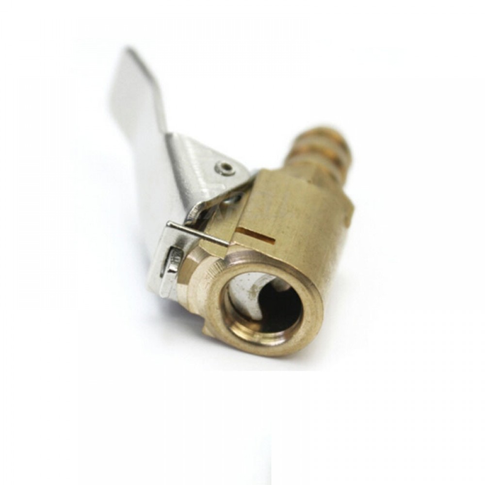 1/4 Car Cranked Tire Valve Tyre Inflator Valve Adapter Brass Air Chuck 6mm Bore Hose for Garage Industrial Air Line Systems