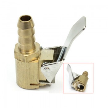 1/4 Car Cranked Tire Valve Tyre Inflator Valve Adapter Brass Air Chuck 6mm Bore Hose for Garage Industrial Air Line Systems