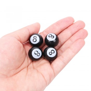 4PCS Universal Car Tire Air Valve Caps Tyre Air Valve Stem Caps for Motorcycle Bikes Wheels Rims Covers Black NO.8 Balls Caps