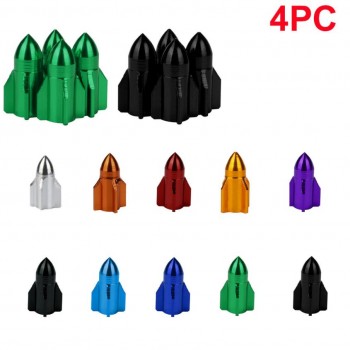 4x Aluminum Bullet  Car Truck Air Port Cover Tire Cone Rim Valve Wheel Stem Caps Nov 29