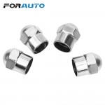 FORAUTO Car Tyre Air Pressure Caps Round Head Airtight Cover Tire Accessories Car Wheel Tire Valve Stem Cap Chrome Plated 100Pcs