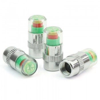 4pcs Set Tyre Pressure Gauge Tool Wheel Tire Pressure Indicator Valve Stem Caps