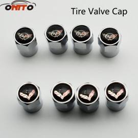 4pcs Hexagon Car Tire Valve Caps Corvette logo Dust Cover motorcycle Bicycle Wheel Tyre Air Valve Caps