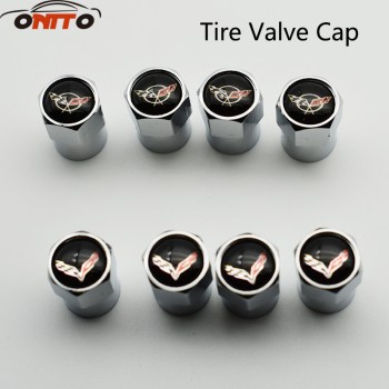 4pcs Hexagon Car Tire Valve Caps Corvette logo Dust Cover motorcycle Bicycle Wheel Tyre Air Valve Caps
