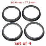 1 Set 4 Hub Centric Rings Car Wheel Bore Center Collar 66.6-57.1mm For AUDI Black Plastic