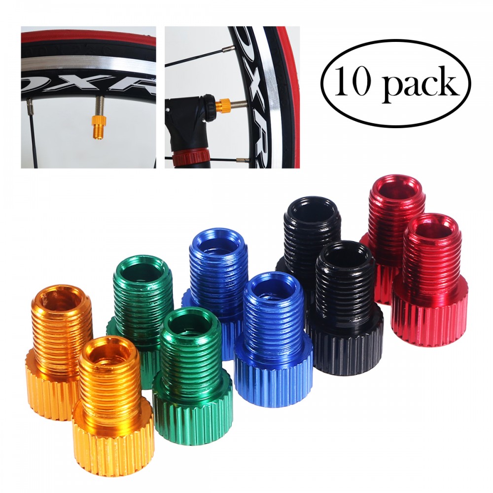 10Pcs Aluminum PRESTA to SCHRADER Converter Car Valve Adapter Bicycle Bike Tube Pump Air Compressor Tools