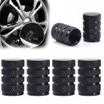 4PCs Black Durable Aluminium Alloy Dust Cover Wheel Tire Tyre Rim Valve Stem Caps Replacement for Car Truck Auto Accessories Hot