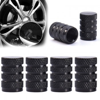 4PCs Black Durable Aluminium Alloy Dust Cover Wheel Tire Tyre Rim Valve Stem Caps Replacement for Car Truck Auto Accessories Hot