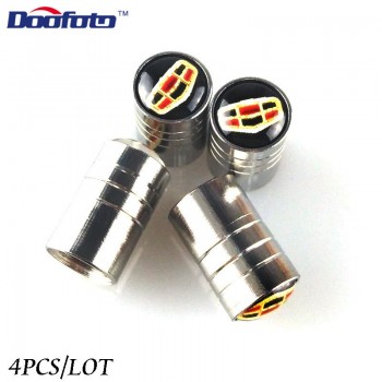 Doofoto Auto Badge Decor Wheel Tire Valves Caps Case For Geely Emgrand Atlas Boyue BGE GT EV8 EC7 EC8 GC6 Panda Car Accessories