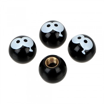 FORAUTO Tire Valve Caps Universal Car Wheel Dust Covers Auto Replacement Parts Car-styling Air Cap 4 Pieces/Set Cute Face Ball