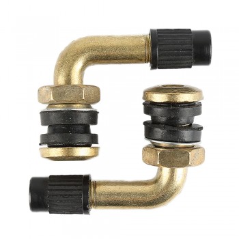 Liplasting 2pcs Tire Tyre Valve Stem Brass 90 Degree CNC Aluminium Alloy For All Car Truck