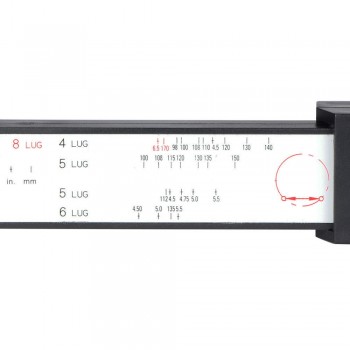 4 5 6 8 Lug PCD Gauge Ruler Rim Car Wheel Bolt Pattern Measuring Gauge Tool