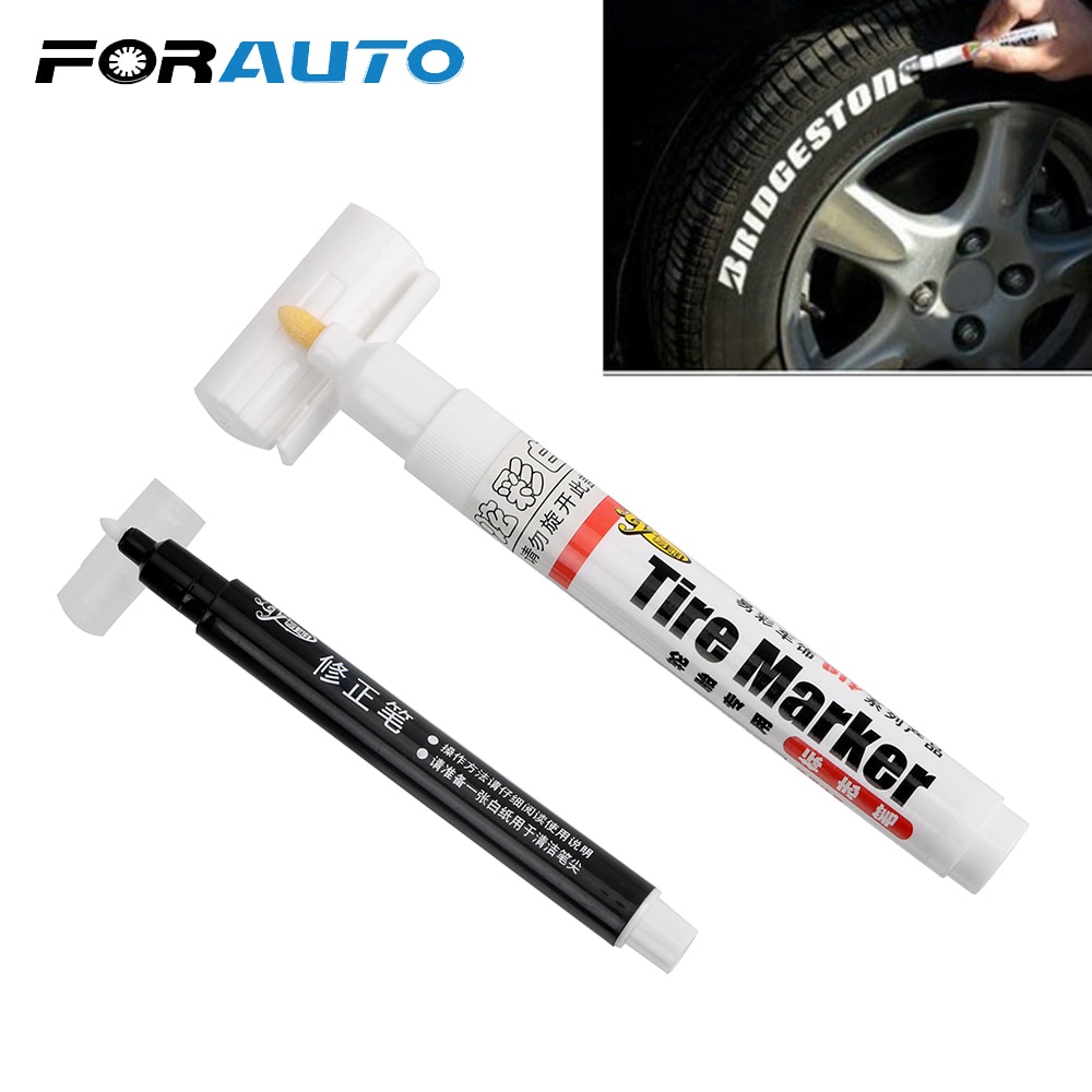 1pc DIY Permanent Car Tyre Paint Marker Pen White Tire Tread Rubber Metal Graffiti Marker Pen for Car Motorcycle Waterproof