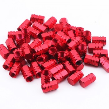 50Pcs/Lot Aluminum Car Hexagonal Ventile Rims Stem Air Valve Caps Bicycle Tire Tyre Cover Valve Cap Car Wheel Styling Round