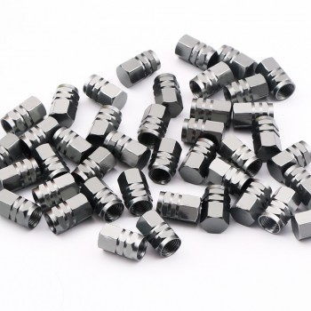 50Pcs/Lot Aluminum Car Hexagonal Ventile Rims Stem Air Valve Caps Bicycle Tire Tyre Cover Valve Cap Car Wheel Styling Round