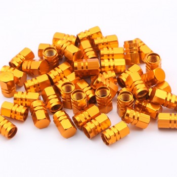 50Pcs/Lot Aluminum Car Hexagonal Ventile Rims Stem Air Valve Caps Bicycle Tire Tyre Cover Valve Cap Car Wheel Styling Round