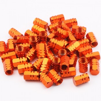 50Pcs/Lot Aluminum Car Hexagonal Ventile Rims Stem Air Valve Caps Bicycle Tire Tyre Cover Valve Cap Car Wheel Styling Round