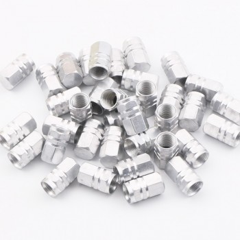 50Pcs/Lot Aluminum Car Hexagonal Ventile Rims Stem Air Valve Caps Bicycle Tire Tyre Cover Valve Cap Car Wheel Styling Round