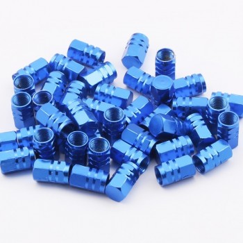50Pcs/Lot Aluminum Car Hexagonal Ventile Rims Stem Air Valve Caps Bicycle Tire Tyre Cover Valve Cap Car Wheel Styling Round