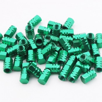 50Pcs/Lot Aluminum Car Hexagonal Ventile Rims Stem Air Valve Caps Bicycle Tire Tyre Cover Valve Cap Car Wheel Styling Round