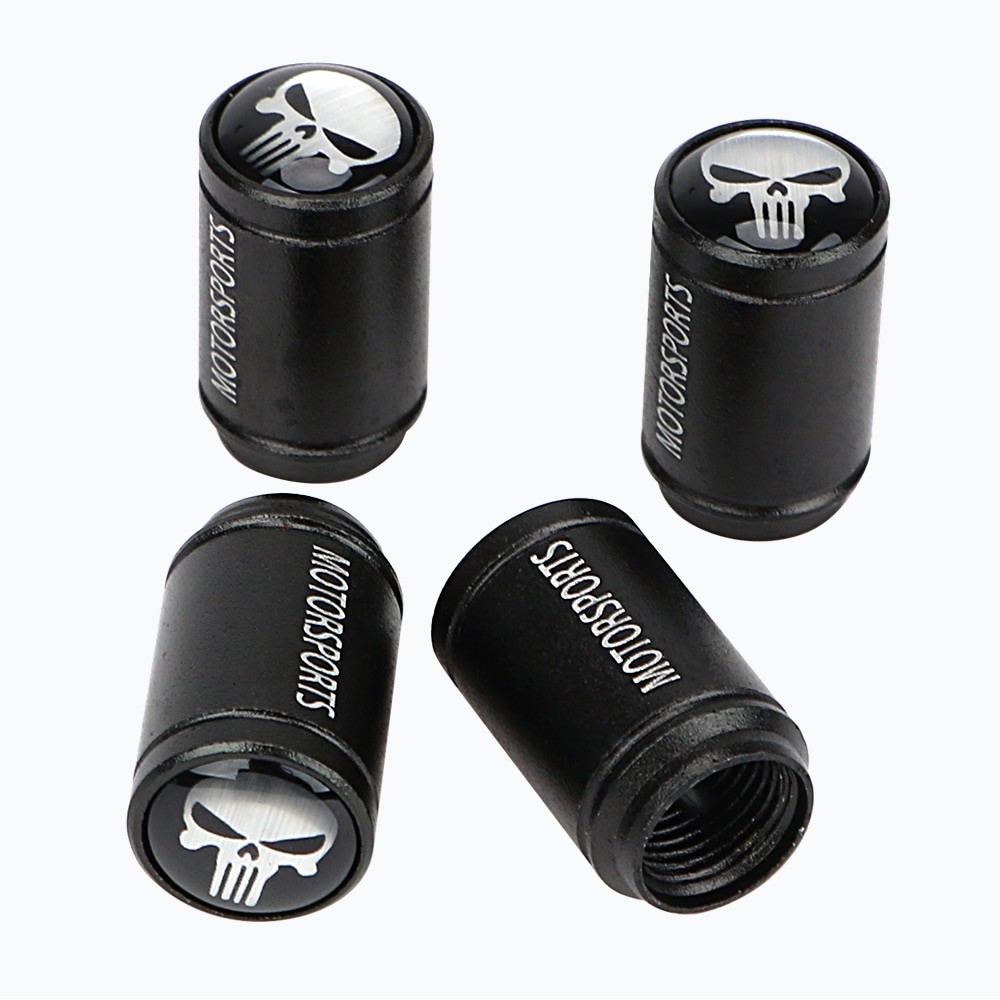 4 Pcs/Set Car Tire Valve Caps Dust Cover Moto Bicycle Wheel Tyre Air Valve Caps For BMW AUDI VW Aluminum Alloy Skull Type