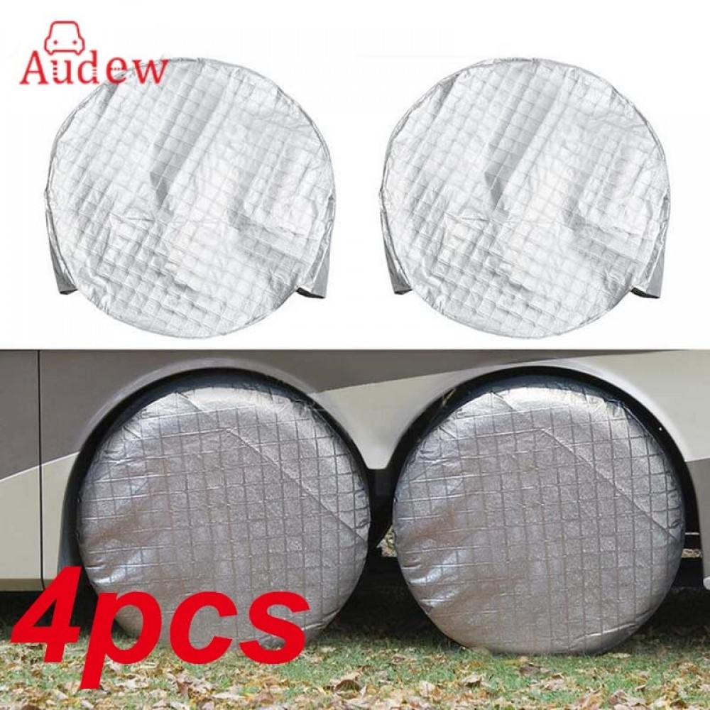 4PCS/Set Aluminum Foil Coated  Car Wheel Cover Unqiue For RV Truck Trailer for Camper Motorhome GTC3Hx2 Waterproof Tire Cover