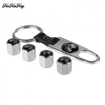 KUKAKEY (4 caps + 1 spanner keyring)/Set Automotive Tire Accessories Car Wheel Tyre Valve Stems Caps For Volkswagen VW R Line