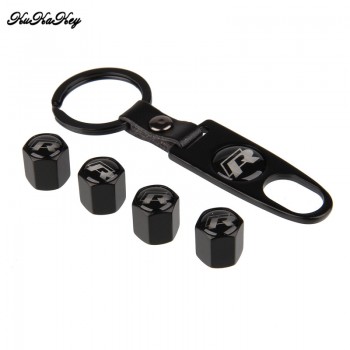 KUKAKEY (4 caps + 1 spanner keyring)/Set Automotive Tire Accessories Car Wheel Tyre Valve Stems Caps For Volkswagen VW R Line