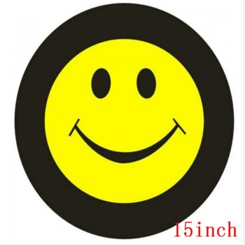 1Pcs Car Black 14, 15,16 ,17inch Smile Logo PVC PU Spare Tire Tyre Wheel  Valve Covers For Cars Accessories