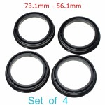 1Set 4 73.1mm - 56.1mm Wheel Center Collar Hub Centric Ring For Subaru Black Plastic